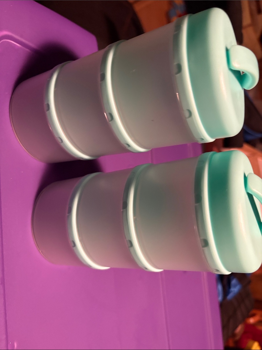 Mint Green Stackable Formula/Drink powder Containers - Set of 6